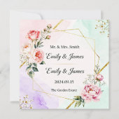 エレガントな結婚式招待状カード 招待状 (正面)