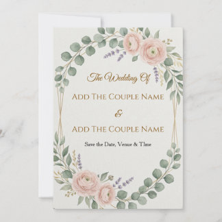 エレガントな結婚式招待状カード 招待状