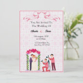 エレガントな結婚式招待状カード 招待状 (スタンド正面)