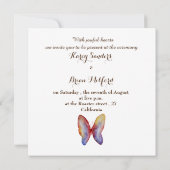 エレガントな結婚式招待状蝶芸術 招待状 (裏面)