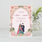 エレガントな結婚式招待状：あなたの完璧な日のスター 招待状 (スタンド正面)