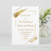 エレガントな結婚式招待状, シンプルなゴールド 招待状 (スタンド正面)