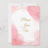 エレガントな結婚式招待状、ピンクの水色 招待状 (裏面)