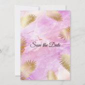 エレガントな結婚式招待状、金ゴールド、ピンクのマーブル 招待状 (裏面)