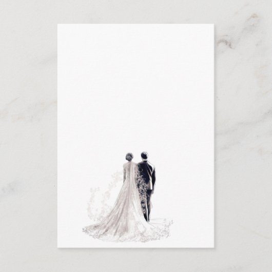 エレガントな結婚式新婦&新郎 エンクロージャーカード (正面)
