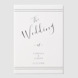 エレガントな結婚式新郎新婦のストライプ ベラム紙招待状