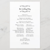 エレガントな結婚式白黒ゲストプログラム (裏面)