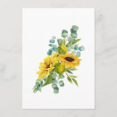 エレガントな結婚式詳細、サンフラワー&ユーカリ エンクロージャーカード (裏面)