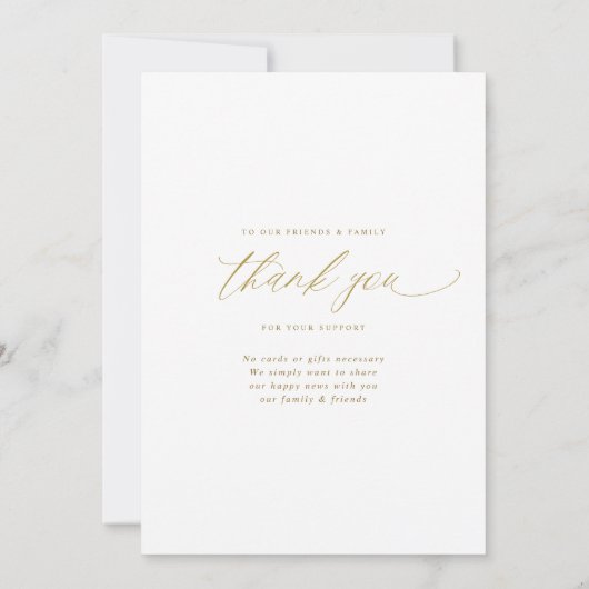 エレガントな結婚式金ゴールド我々はまだ誓いの更新をする 案内状 (裏面)