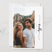 エレガントな結婚式2写真彼女はYes婚約 招待状 (正面)