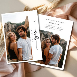 エレガントな結婚式2写真彼女はYes婚約 招待状