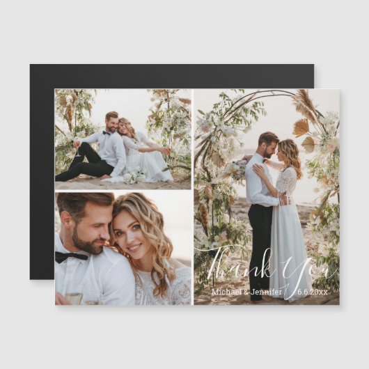 エレガントな結婚式3写真コラ感謝していリングyou magnet (正面/裏面)