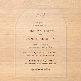 エレガントな結婚式 アクリル招待状