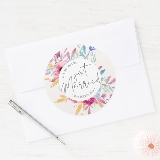 エレガントな結婚式 ウェディング | ステッカー シール (封筒)