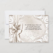 エレガントな結婚式 クリームホワイトのスワンセット ありがとう サンキューカード (裏面)