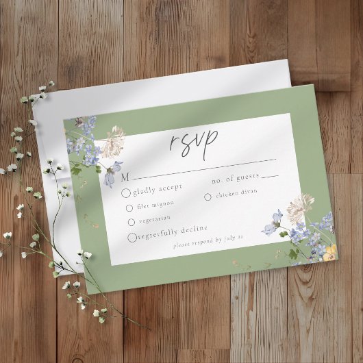 エレガントな結婚式　セージの野の花ガーデン 出欠カード