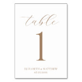 エレガントな結婚式 テーブルナンバー (裏面)