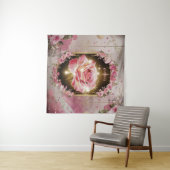 エレガントな結婚式 ピンクのバラの壁画 #3 タペストリー (インサイチュ(横))