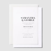 エレガントな結婚式 ベラム紙招待状 (オフセット)