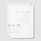 エレガントな結婚式 ベラム紙招待状 (オフセット)