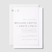 エレガントな結婚式 ベラム紙招待状 (オフセット)