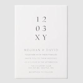 エレガントな結婚式 ベラム紙招待状