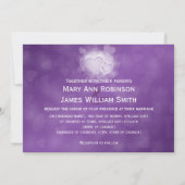 エレガントな結婚式 モダン ハーツ パープル 招待状 (裏面)
