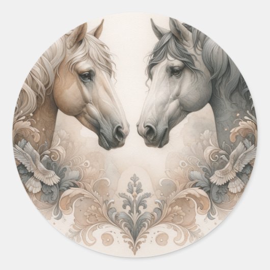 エレガントな結婚式 ラウンドシール (正面)