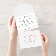 エレガントな結婚式、ローズゴールドの名前書き 
