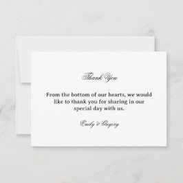 エレガントな結婚式 感謝のお礼カード サンキューカード