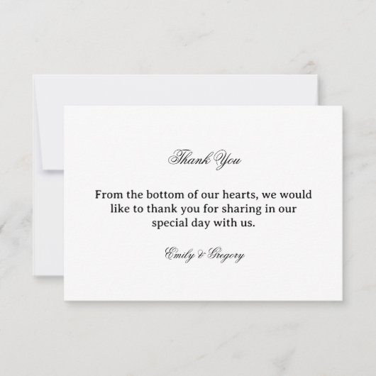 エレガントな結婚式 感謝のお礼カード サンキューカード (正面)