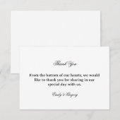 エレガントな結婚式 感謝のお礼カード サンキューカード (正面/裏面)