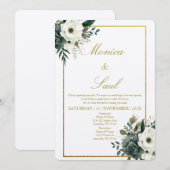 エレガントな結婚式 招待状 (正面/裏面)