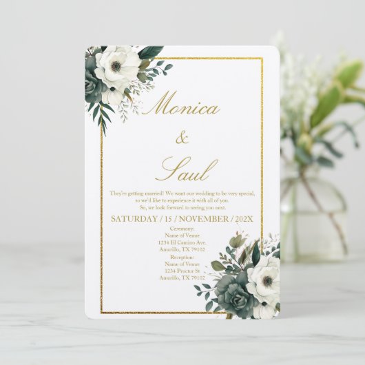 エレガントな結婚式 招待状 (スタンド正面)