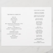 エレガントな結婚式。白黒のプログラムを折り畳んだ (裏面)