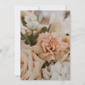 エレガントな結婚式、花束、緑のフレーム 招待状 (裏面)