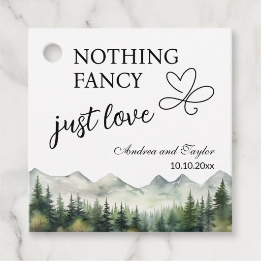 エレガントな結婚式 Nothing Fancy Just Love フェイバータグ (正面)