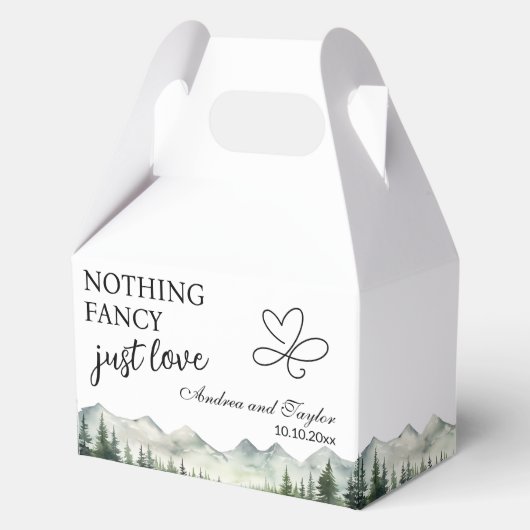 エレガントな結婚式 Nothing Fancy Just Love フェイバーボックス (正面)