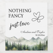 エレガントな結婚式 Nothing Fancy Just Love ワインラベル (シングルラベル)
