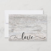 エレガントな結婚式RSVP 古材グレー ウッド 出欠カード (裏面)