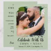エレガントな結婚披露宴招待状テンプレート (正面/裏面)