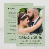 エレガントな結婚披露宴招待状テンプレート (正面/裏面)