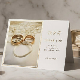 エレガントな結婚指輪の感謝カード サンキューカード