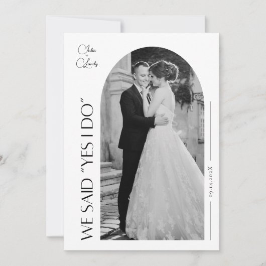 エレガントな結婚発表カード 案内状 (正面)