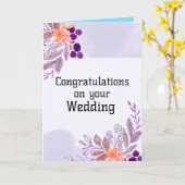 エレガントな結婚祝いカード カード (黄色い花)