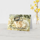 エレガントな結婚祝いカード カード (黄色い花)