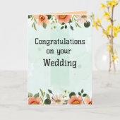 エレガントな結婚祝いカード カード (黄色い花)