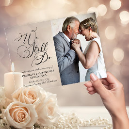 エレガントな結婚記念日の誓いの更新 アクリル招待状