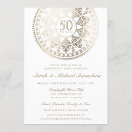 エレガントな結婚記念日招待状 ゴールドホイル 招待状