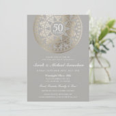 エレガントな結婚記念日招待状 ゴールド箔 招待状 (スタンド正面)